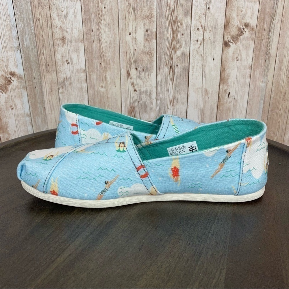 TOMS Classic Alpargata Blue Glow Swimmers Slip On Shoe Size 7.5 Women - Picture 11 of 13